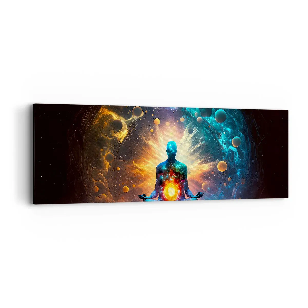 Schilderen op canvas - Kosmische vrede - 90x30 cm