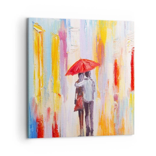 Schilderen op canvas - Laat het maar regenen - 60x60 cm