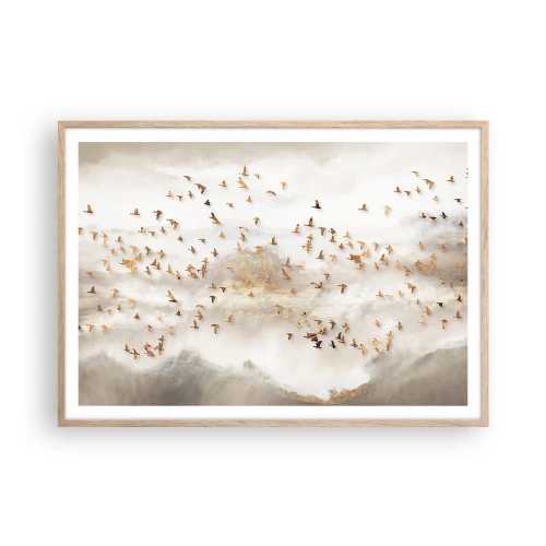 Een poster in een licht eiken lijst - Het is tijd… - 100x70 cm