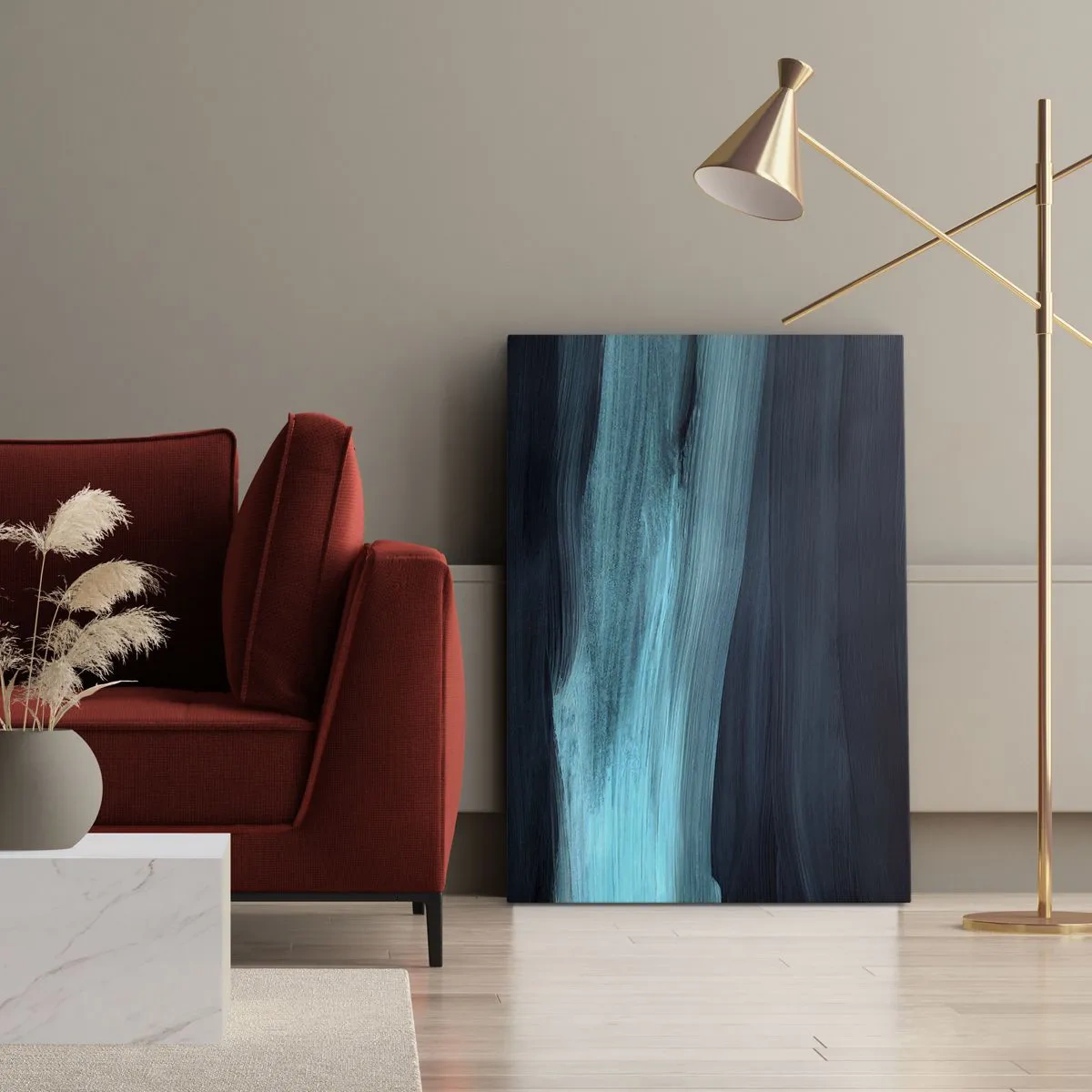 Schilderen op canvas - Ga met de stroom mee - 55x100 cm