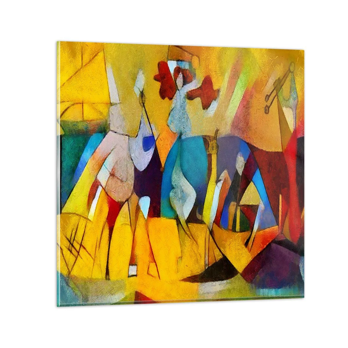 Schilderen op glas - Zon - leven - vreugde - 30x30 cm