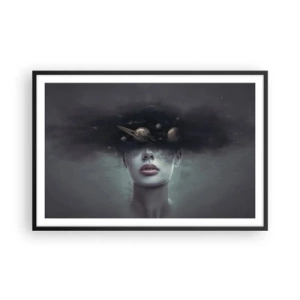 Poster in een zwarte lijst - En de planeten worden gek... - 91x61 cm