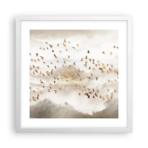 Poster in een witte lijst - Het is tijd… - 40x40 cm