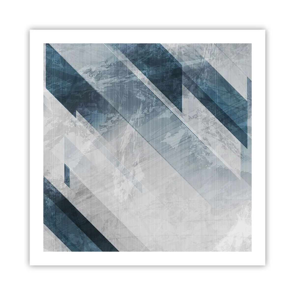 Poster - Ruimtelijke compositie - grijze beweging - 60x60 cm