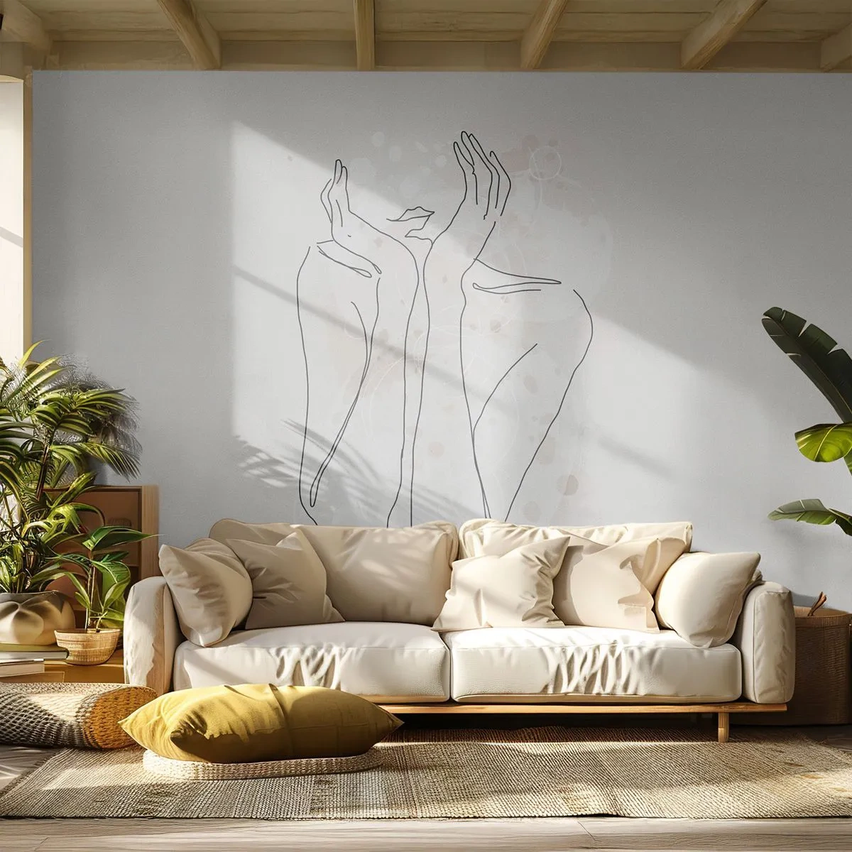 Zelfklevend Fotobehang Deluxe Sticker - Een dromerig moment - Grafisch, Vrouw, Deel - 250x175 cm