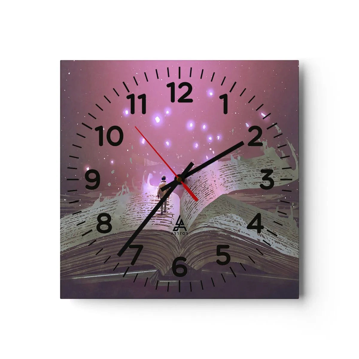 Wandklok - Klok - Uitnodiging voor een andere wereld - lees! - 40x40 cm