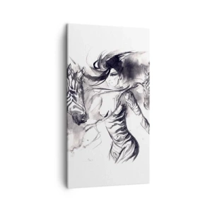 Schilderen op canvas - Dansend met de zebra's - 45x80 cm