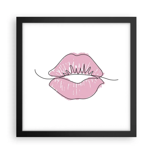 Poster in een zwarte lijst - Klaar om te kussen? - 30x30 cm