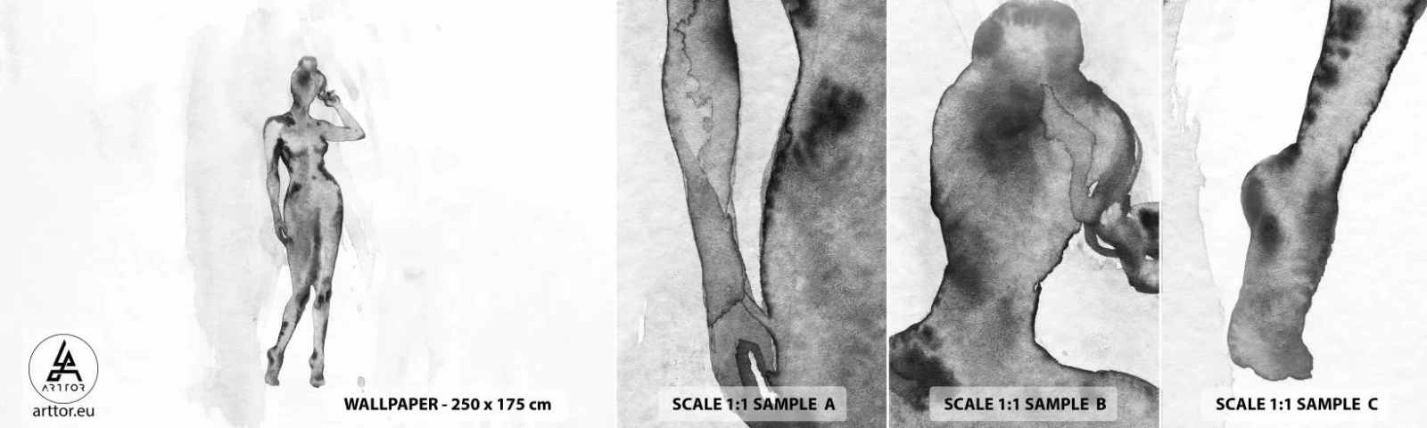 Fotobehang Monster Zelfklevend Deluxe Sticker - Een onderzoek naar het ideaal van vrouwelijkheid - Vrouw, Vrouwelijk lichaam, Grafisch - 100x30 cm