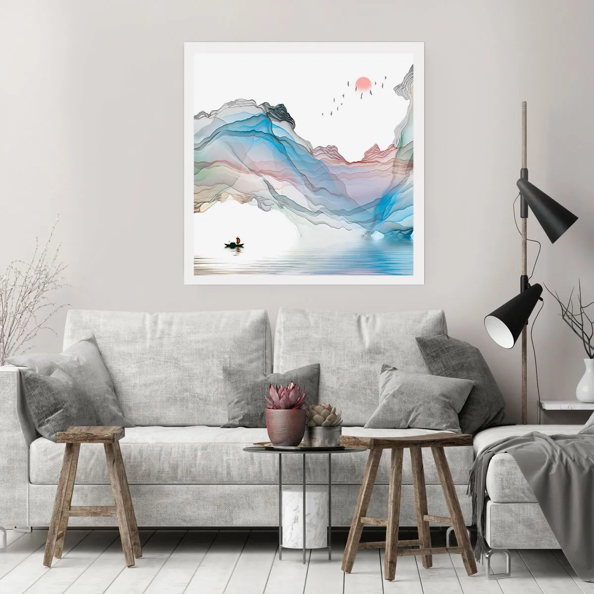 Poster - Op weg naar de kristallen bergen - 60x60 cm