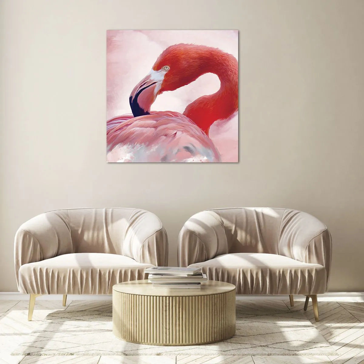 Schilderen op glas - Vogel schoonheid - 70x70 cm
