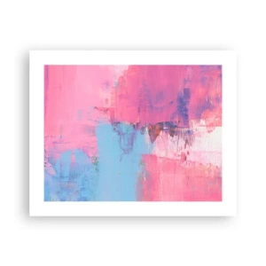 Poster - Roze, blauw en een vleugje licht - 50x40 cm