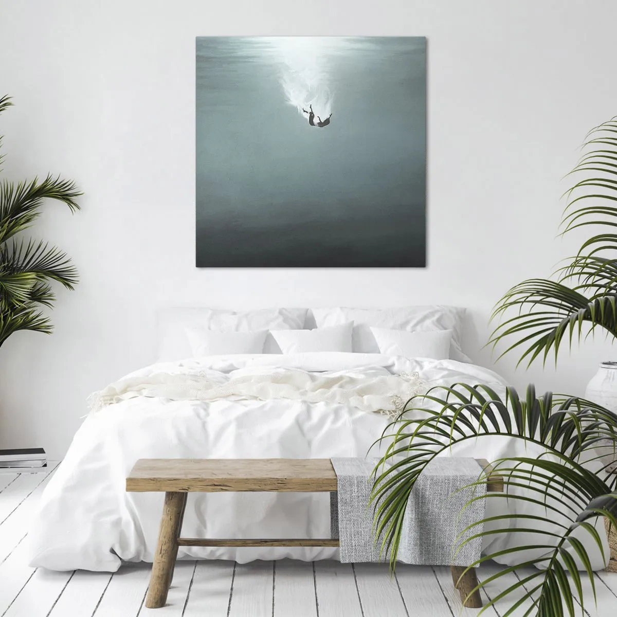 Schilderen op canvas - In de armen van de oceaan - 60x60 cm