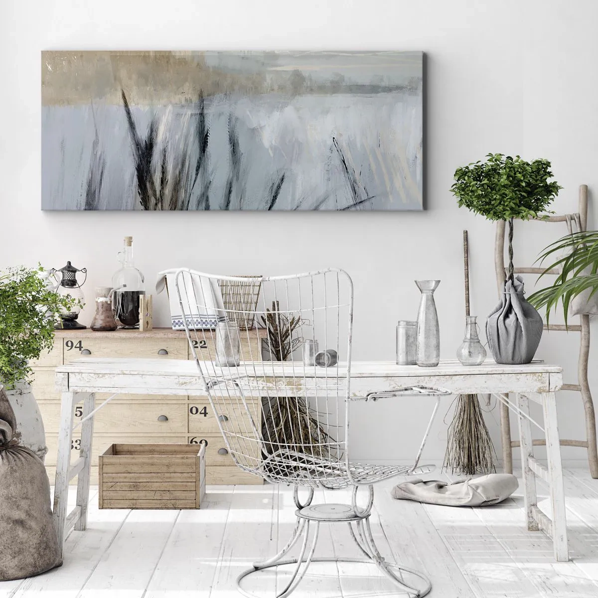 Schilderen op canvas - Wintervelden - 140x50 cm