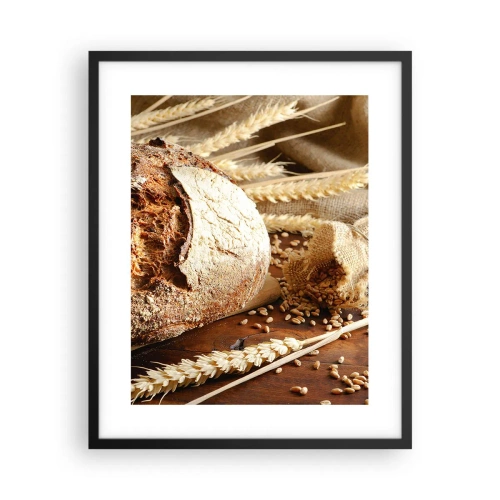 Poster in een zwarte lijst - Smakelijk, geurig, knapperig - 40x50 cm