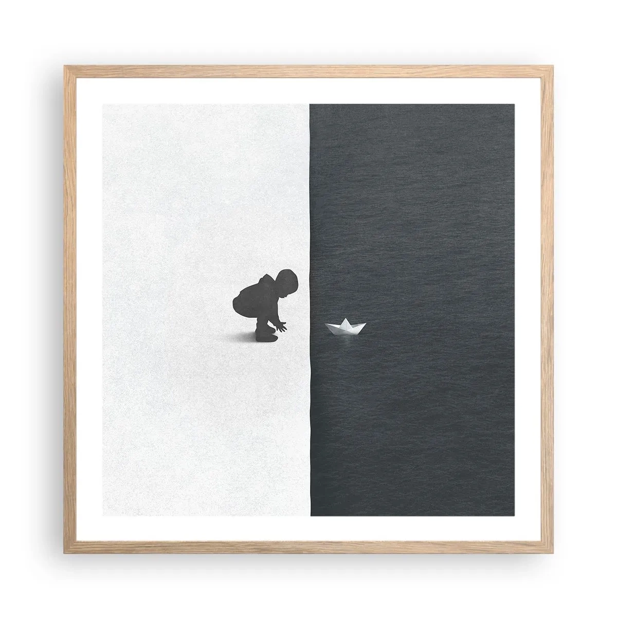 Een poster in een licht eiken lijst - Geweldige expeditie - 60x60 cm
