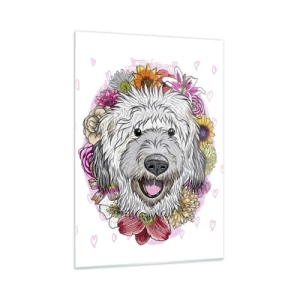 Schilderen op glas - Puppy vreugde - 50x70 cm