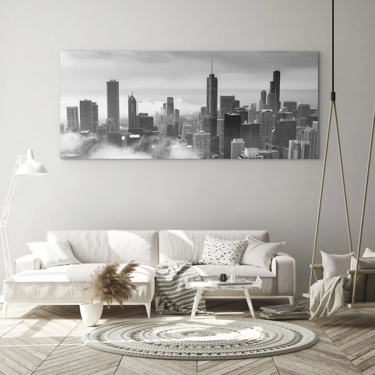 Schilderen op glas - Amerikaans landschap - 100x40 cm
