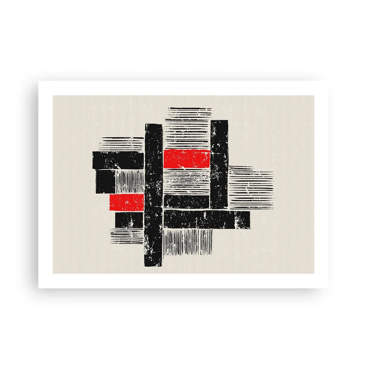 Poster - Rood en zwart - 70x50 cm