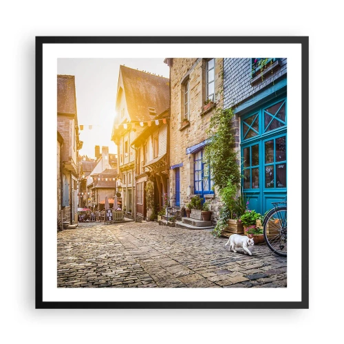 Poster in een zwarte lijst - De witte geest van het stadje - 60x60 cm