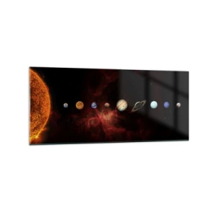 Schilderen op glas - Onze buurt - 120x50 cm