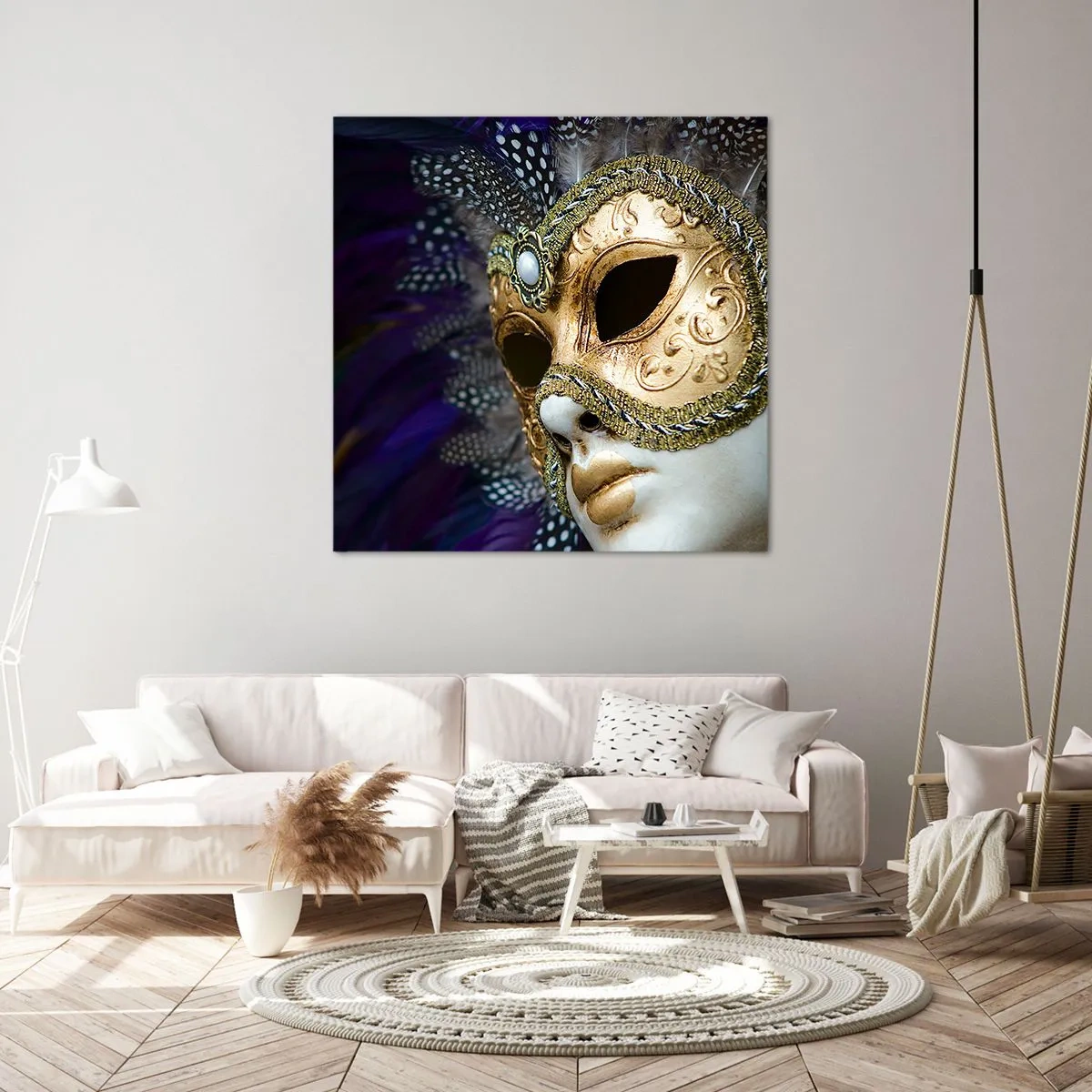 Schilderen op canvas - Venetiaans portret in goud - 60x60 cm