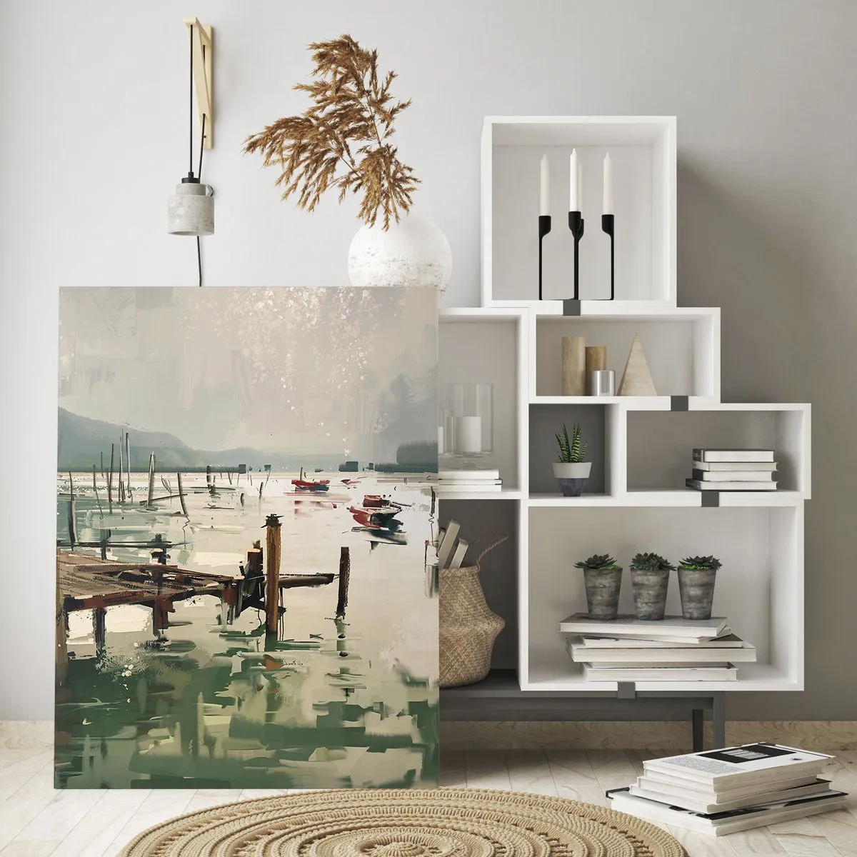 Schilderen op glas - Gedrenkt in een gesmolten maan - 50x70 cm