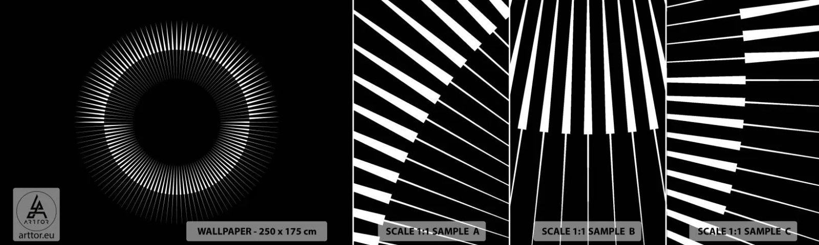 Fotobehang Monster Zelfklevend Deluxe Sticker - Zwarte zon - Donker, Zon, Wiel - 100x30 cm