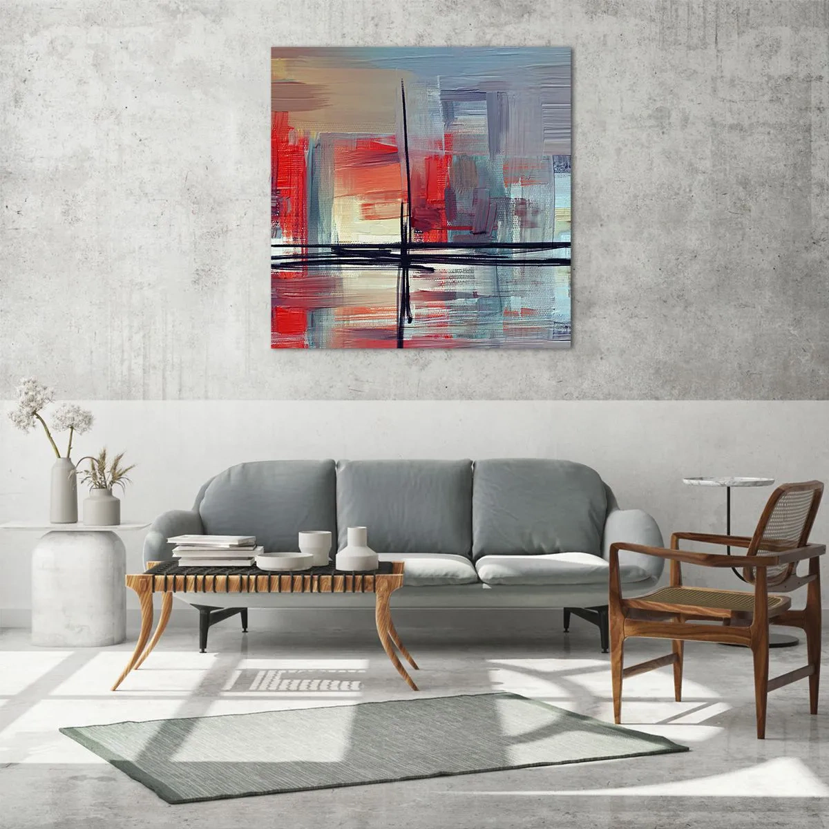 Schilderen op glas - Een landschap in een onbekende dimensie - 60x60 cm