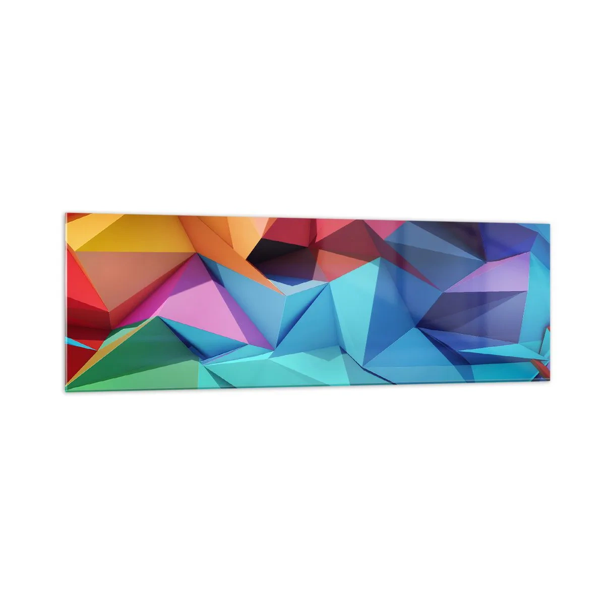 Schilderen op glas - Regenboog origami - 160x50 cm
