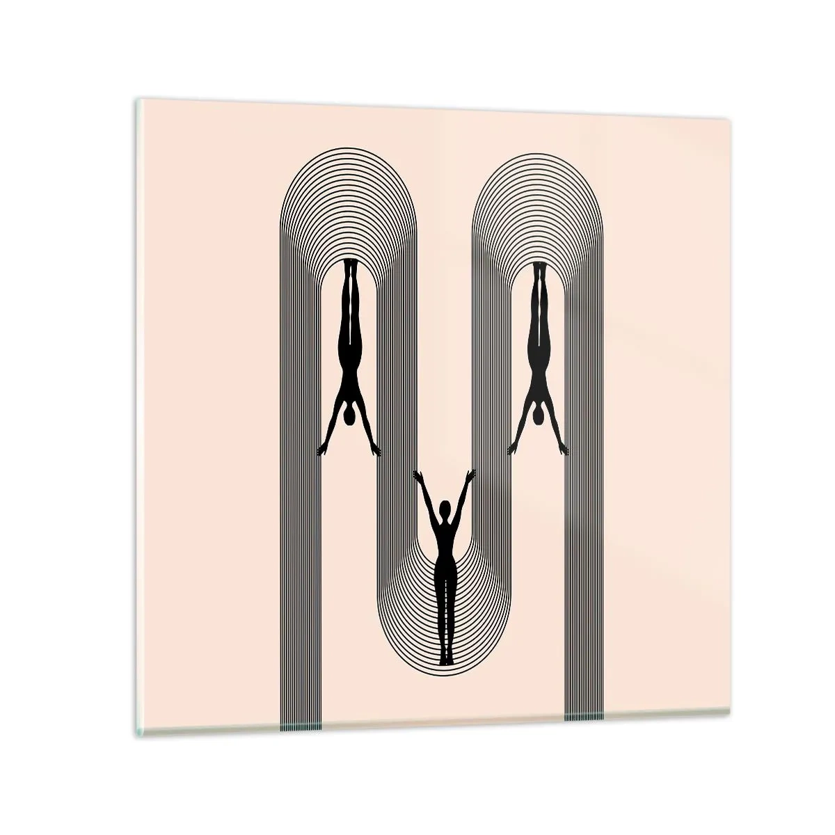 Schilderen op glas - Op zijn kop - 70x70 cm