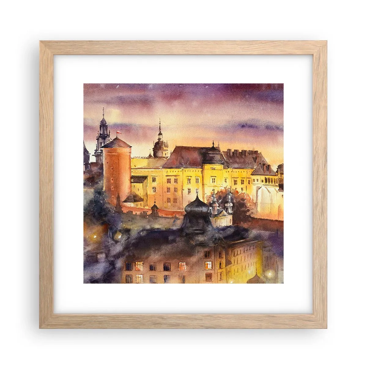 Een poster in een licht eiken lijst - Geschiedenis en sprookje - 30x30 cm