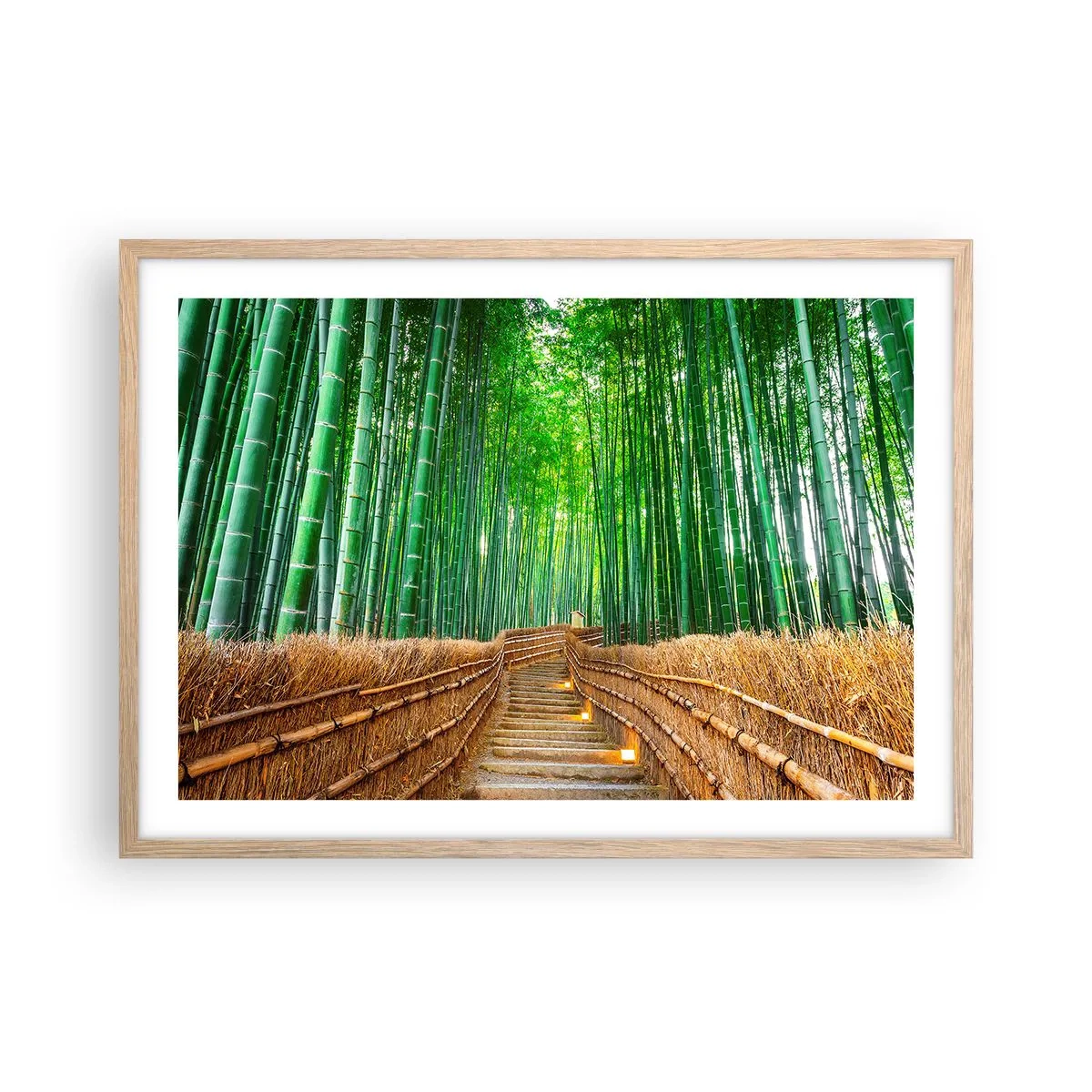 Een poster in een licht eiken lijst - De essentie van de aziatische natuur - 70x50 cm