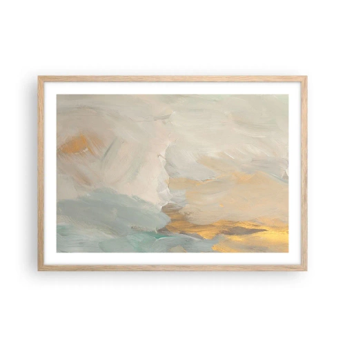 Een poster in een licht eiken lijst - Abstractie – het land van zachtheid - 70x50 cm