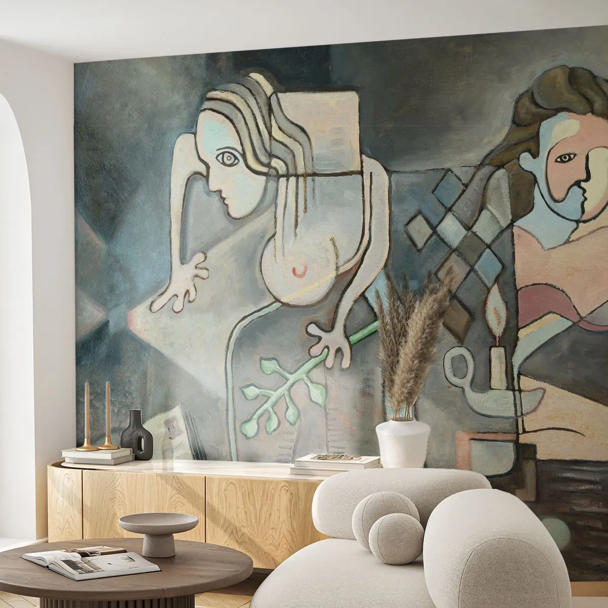 Fotobehang op maat Standard Eco - Mozaïek van geest en materie - Abstractie, Kubisme, Mensen