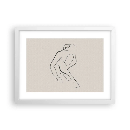 Poster in een witte lijst - Intieme schets - 40x30 cm