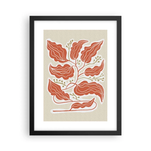 Poster in een zwarte lijst - Folk en koraal - 30x40 cm