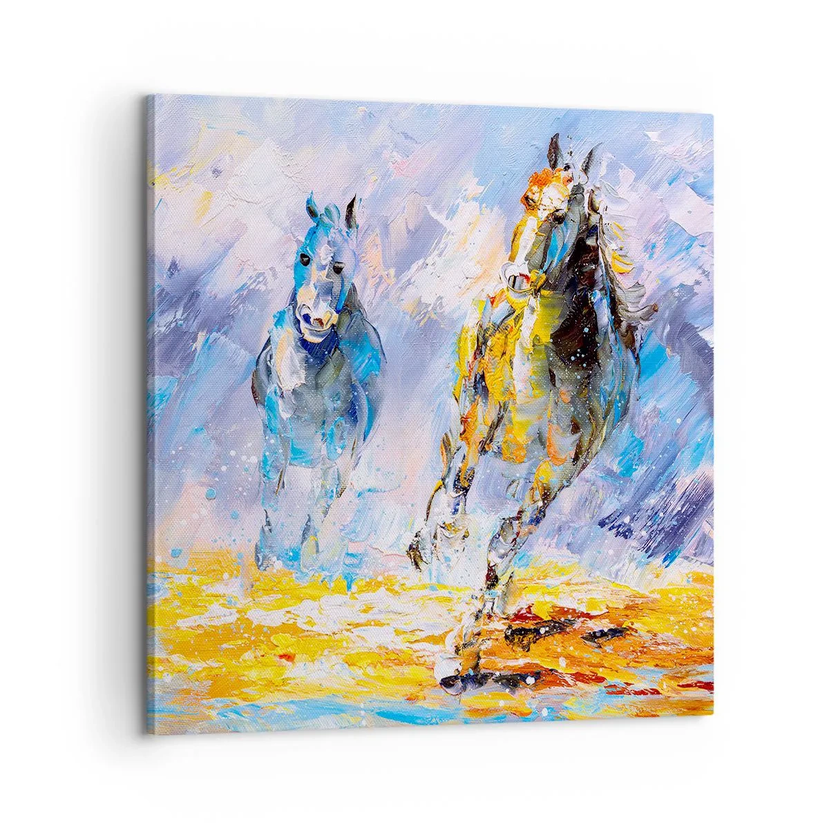 Schilderen op canvas - Galopperen door de schittering - 60x60 cm