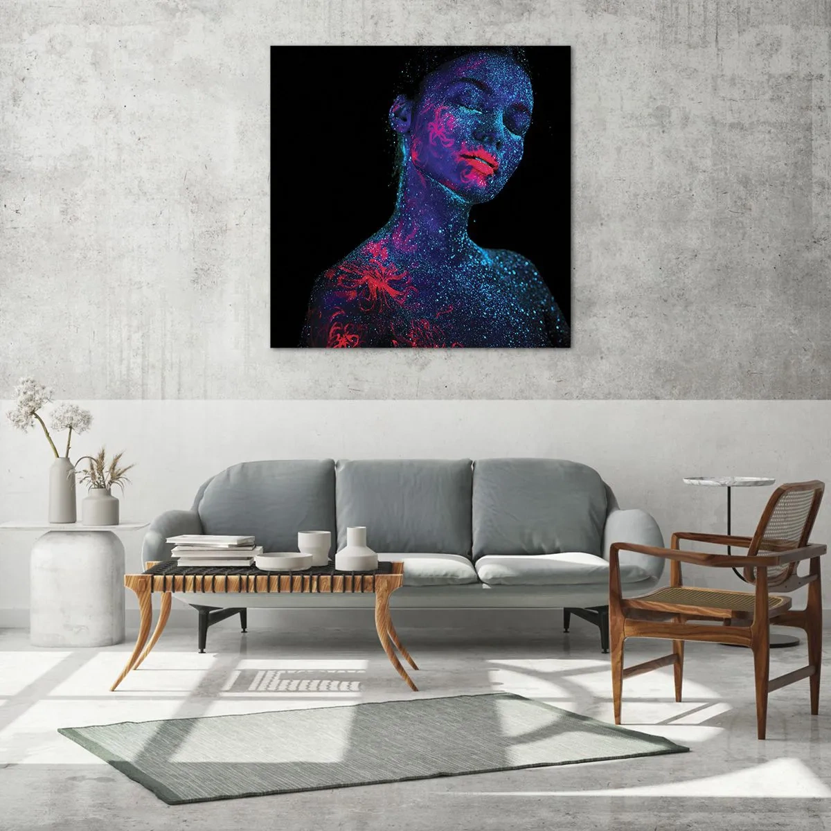 Schilderen op glas - in sterrenstof - 60x60 cm