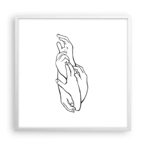 Poster in een witte lijst - Goede aanraking - 60x60 cm