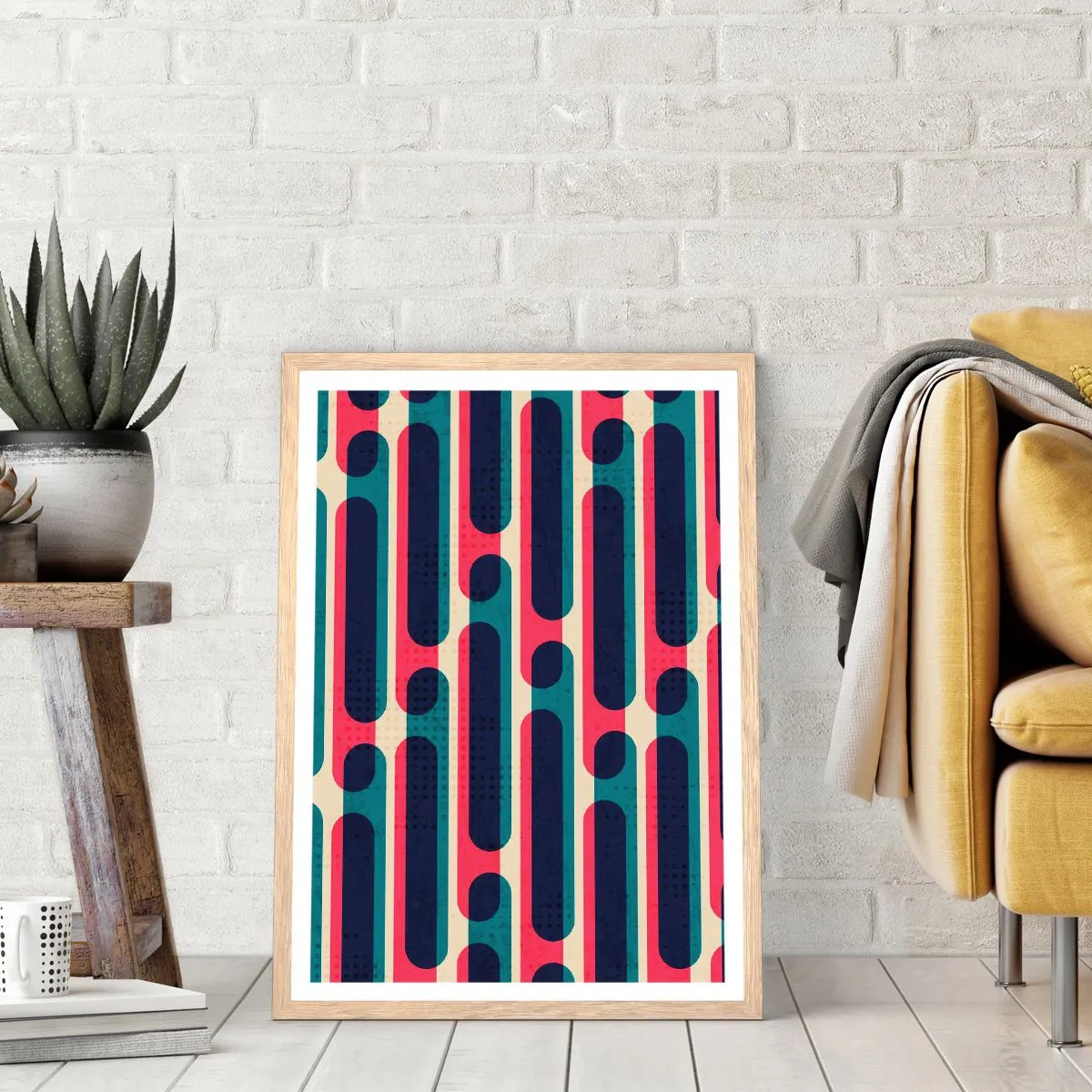 Een poster in een licht eiken lijst - In de diepte en vooruit - 70x100 cm