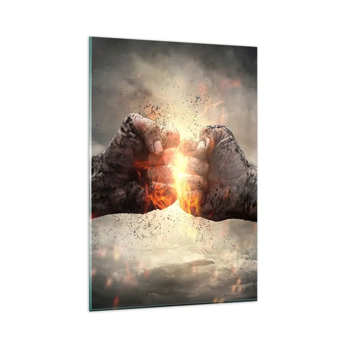 Schilderen op glas - Sta op voor een gevecht - 80x120 cm