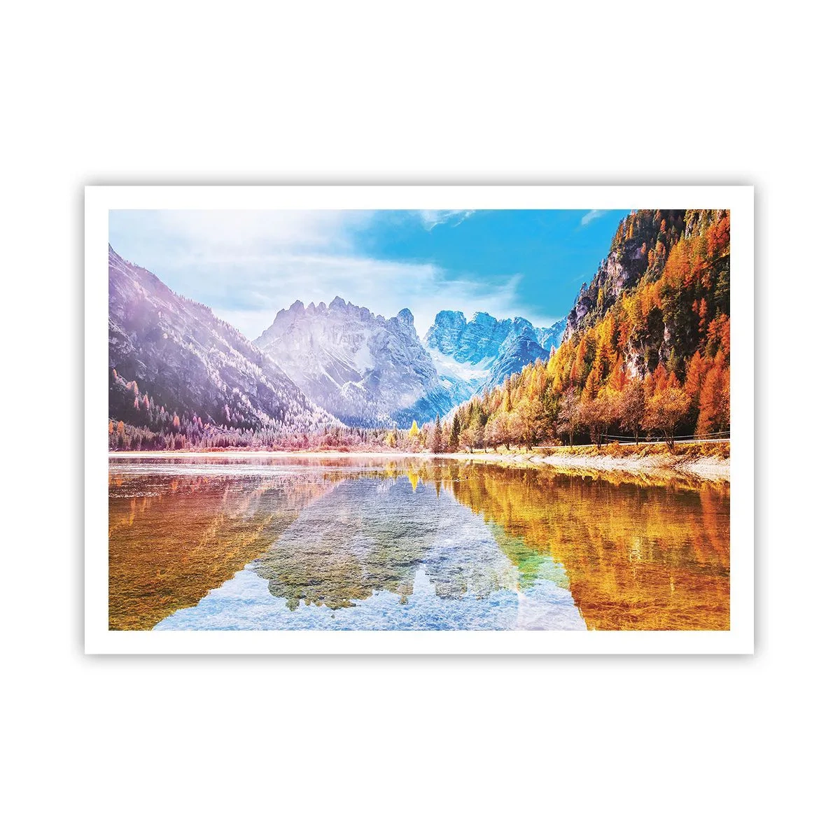 Poster - En het is al herfst in de bergen - 100x70 cm