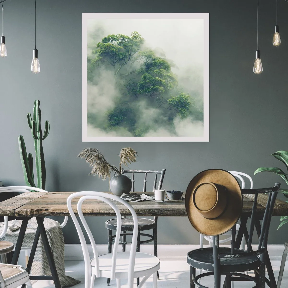 Poster - In mist gehuld - 50x50 cm