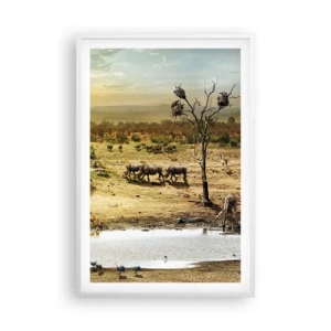 Poster in een witte lijst - "Er stroomde een rivier uit Eden …" - 61x91 cm