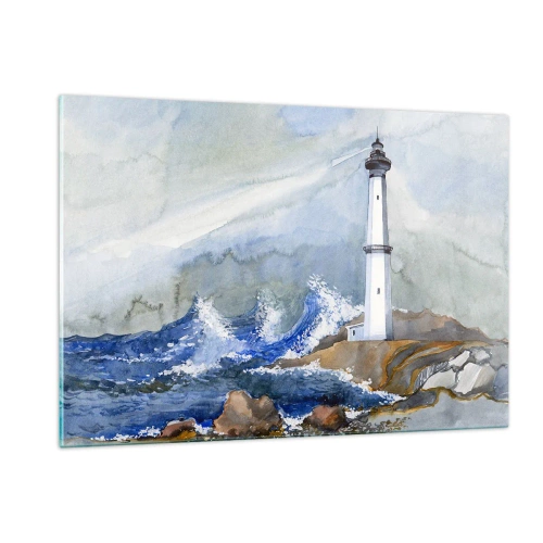 Schilderen op glas - Tegen de duisternis en de storm - 120x80 cm