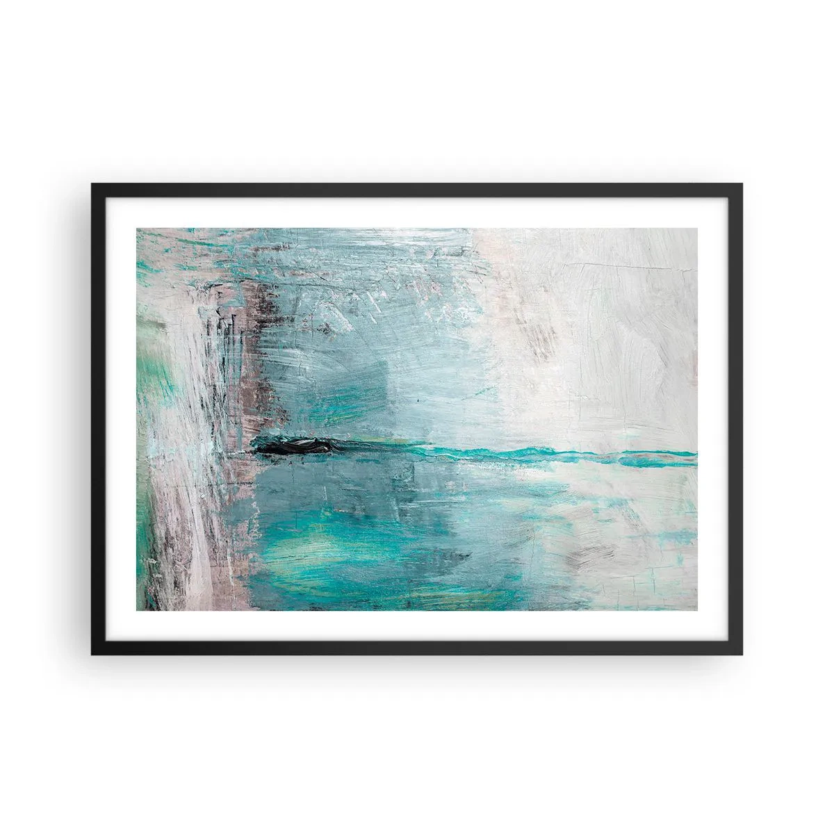 Poster in een zwarte lijst - Horizontaal in blauw - 70x50 cm