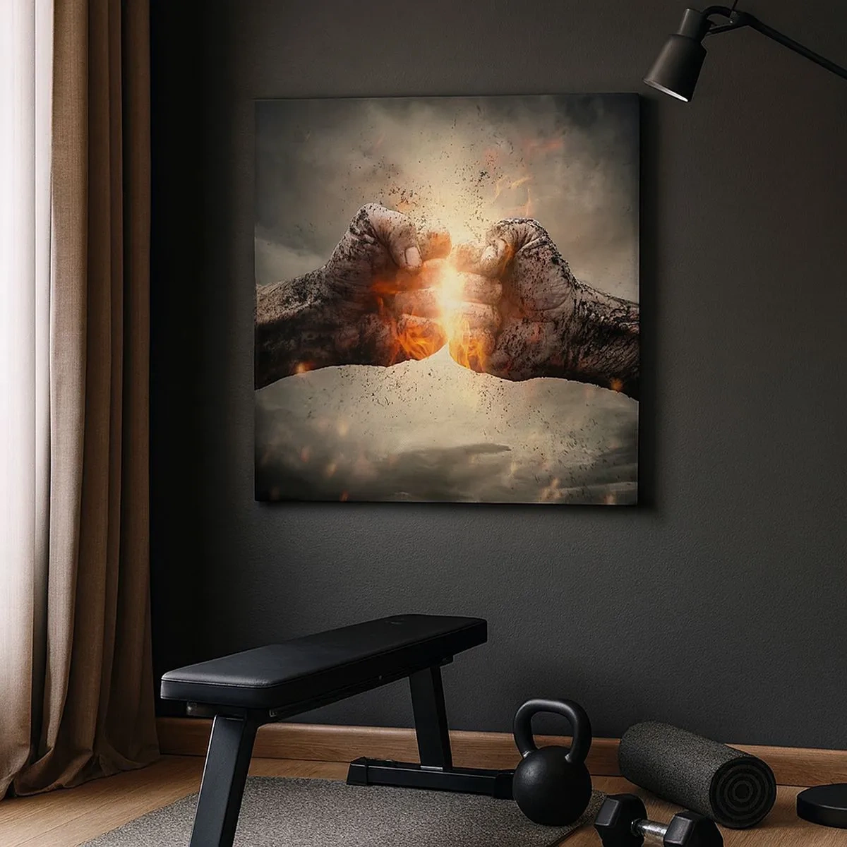 Schilderen op canvas - Sta op voor een gevecht - 30x30 cm