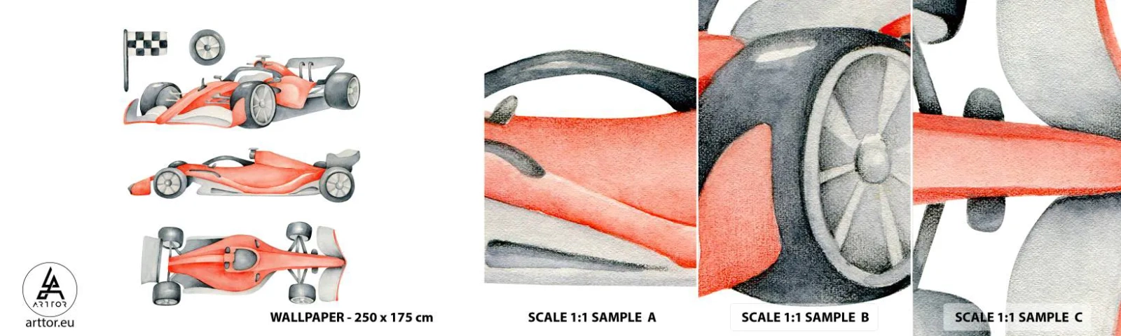 Fotobehang Staaltje Standard Eco - Jaag je droom na - Race auto's, Auto's, Kinderen - 100x30 cm