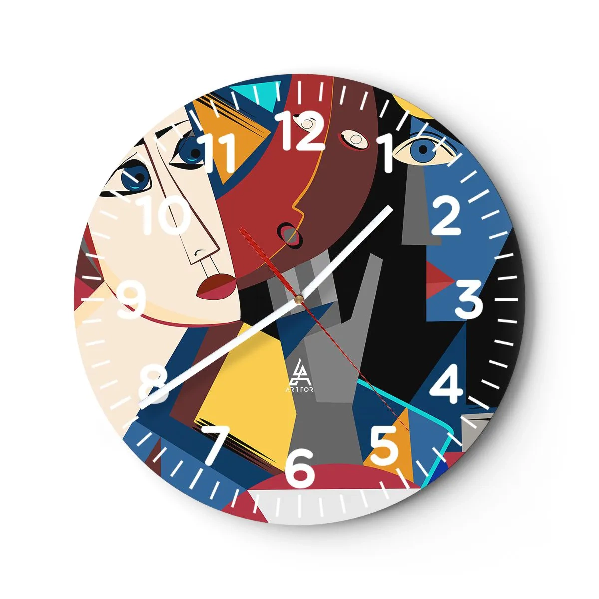 Wandklok - Klok - Een gesprek tussen kubisten - 40x40 cm
